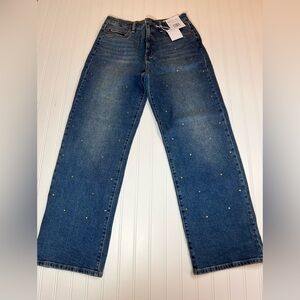 Jessica Simpson Size 6 Blue Studded Boyfriend Jeans